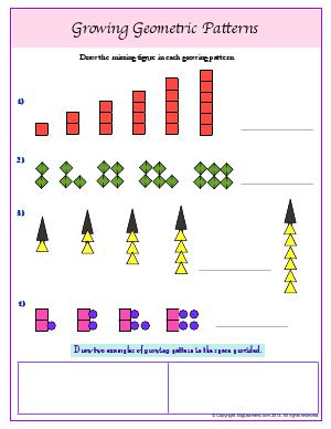 Preview image for worksheet with title Growing Geometric Patterns