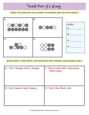 Preview image for worksheet with title Model Part of a Group