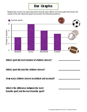 Preview image for worksheet with title Bar Graphs (Favorite Sport)