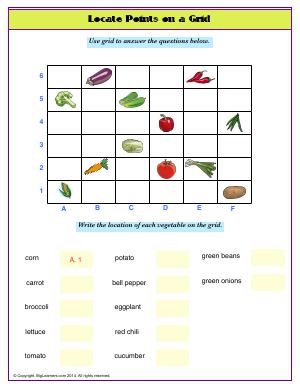 Preview image for worksheet with title Locate Points on a Grid