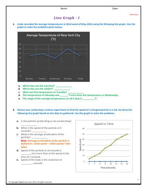 Preview image for worksheet with title Line Graph - I