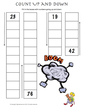 Preview image for worksheet with title Count Up and Down