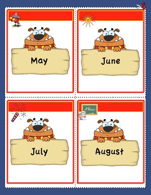 Preview image for worksheet with title Months of the Year Flashcards