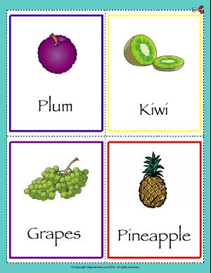 Preview image for worksheet with title Common Fruits Flashcards