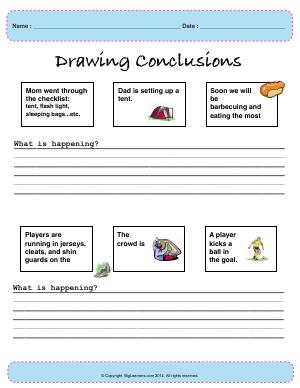 Preview image for worksheet with title Drawing Conclusions