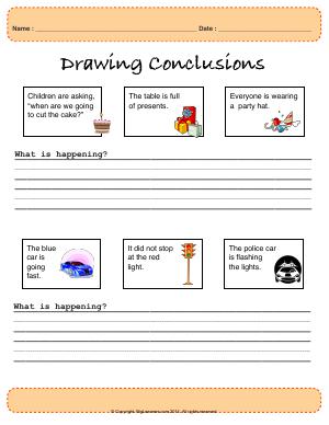 Preview image for worksheet with title Drawing Conclusions