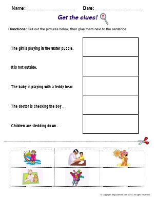 Preview image for worksheet with title Get the clues!