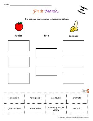 Preview image for worksheet with title Fruit Mania
