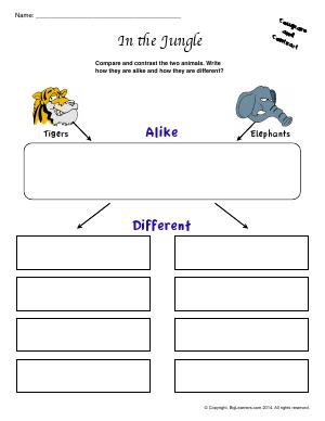 Preview image for worksheet with title In the Jungle