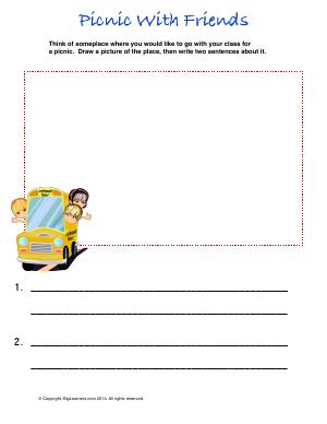 Preview image for worksheet with title Picnic With Friends