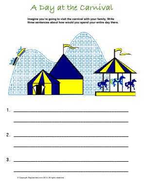 Preview image for worksheet with title A Day at the Carnival