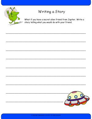 Preview image for worksheet with title Writing a Story