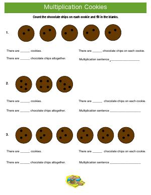 Preview image for worksheet with title Multiplication Cookies