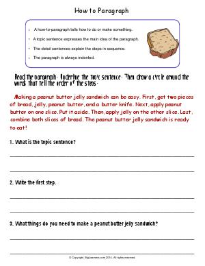 Preview image for worksheet with title How to Paragraph