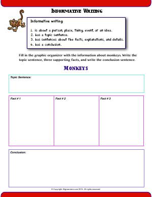 Preview image for worksheet with title Informative Writing