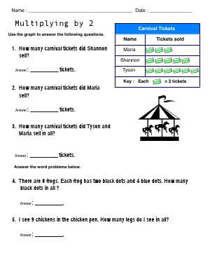 Preview image for worksheet with title Multiplying by 2