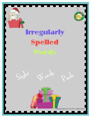 Preview image for worksheet with title Irregularly Spelled Words
