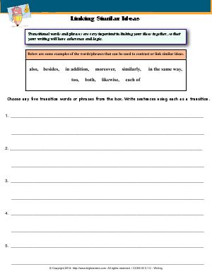 Preview image for worksheet with title Linking Similar Ideas