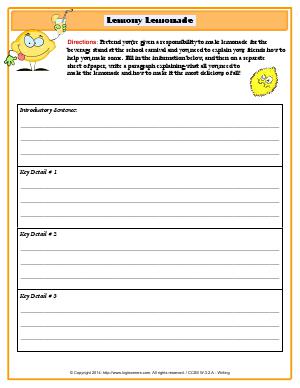 Preview image for worksheet with title Lemony Lemonade