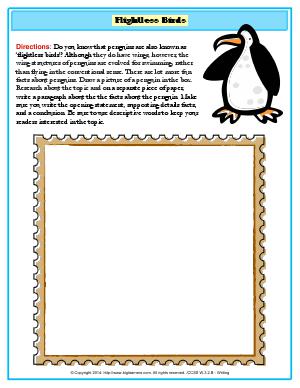 Preview image for worksheet with title Flightless Birds