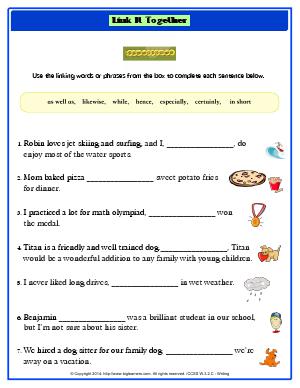 Preview image for worksheet with title Link It Together