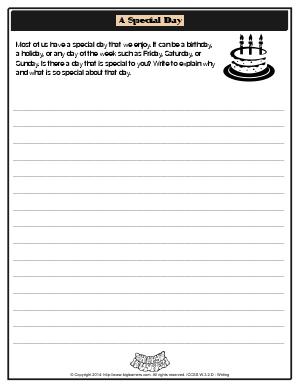Preview image for worksheet with title A Special Day