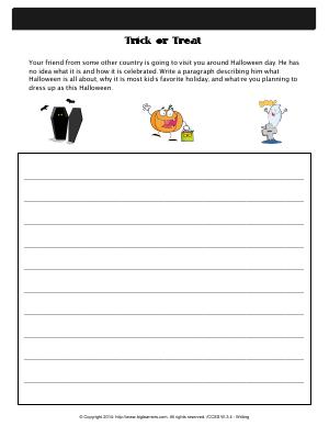 Preview image for worksheet with title Trick or Treat