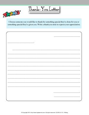 Preview image for worksheet with title Thank-You Letter