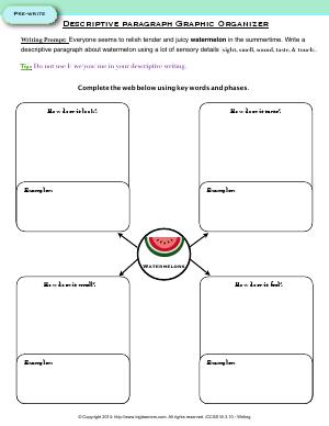 Preview image for worksheet with title Descriptive paragraph