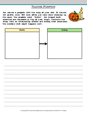 Preview image for worksheet with title Talking Pumpkin