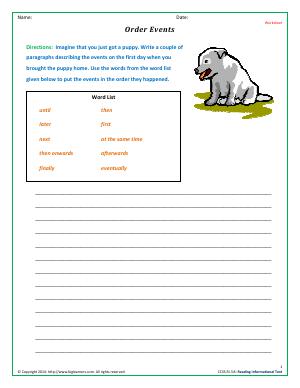 Preview image for worksheet with title Order Events