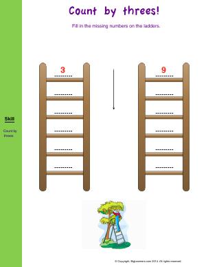 Preview image for worksheet with title Count by three's!