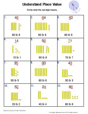 Preview image for worksheet with title Understand Place Value
