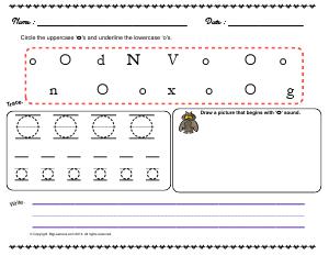 Preview image for worksheet with title Letter 'Oo'