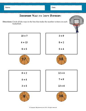 Preview image for worksheet with title Different Ways to Show Numbers