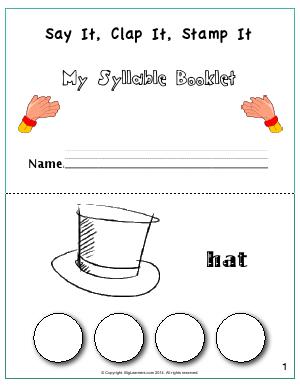 Preview image for worksheet with title Say It, Clap It, Stamp It