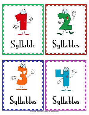 Preview image for worksheet with title Syllable Pocket Chart Cards and Words Cards