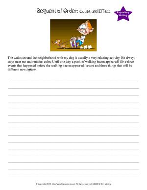 Preview image for worksheet with title Sequential Order: Cause and Effect