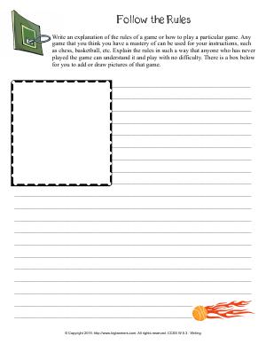Preview image for worksheet with title Follow the Rules