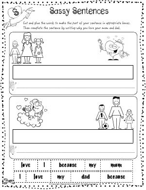Preview image for worksheet with title Sassy Sentences