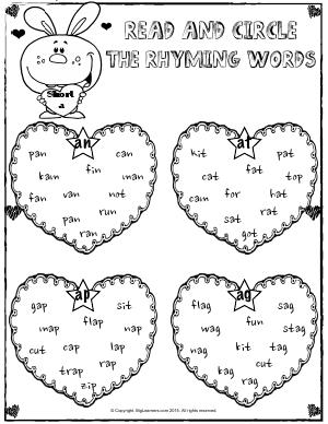 Preview image for worksheet with title Rhyming Words With Short a sound