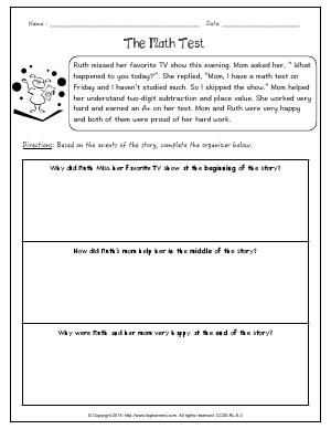 Preview image for worksheet with title The Math Test