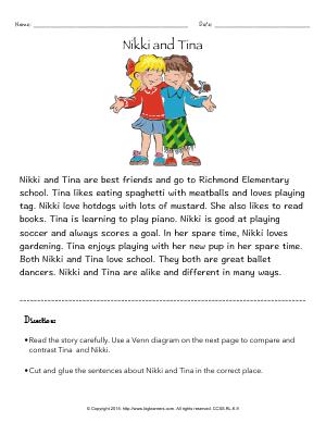 Preview image for worksheet with title Nikki and Tina