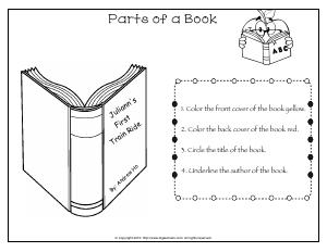 Preview image for worksheet with title Parts of a Book