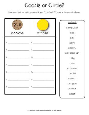 Preview image for worksheet with title Cookie or Circle?
