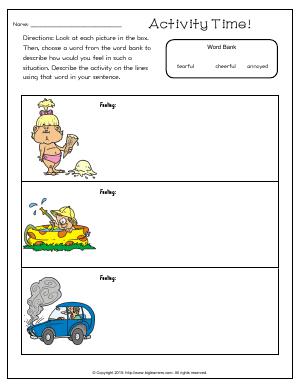 Preview image for worksheet with title Activity Time!