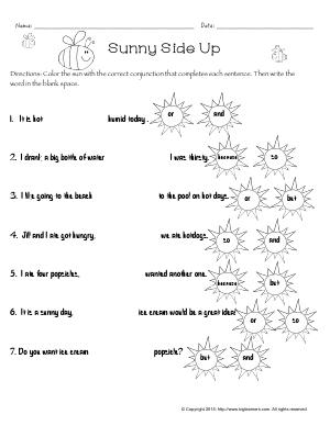 Preview image for worksheet with title Sunny Side Up