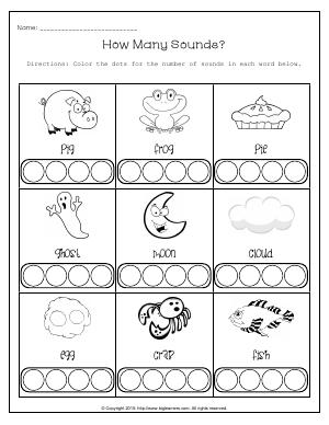 Preview image for worksheet with title How Many Sounds?