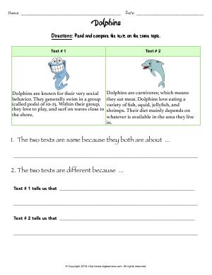 Preview image for worksheet with title Dolphins