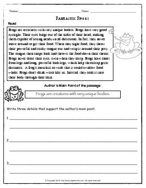 Preview image for worksheet with title Fantastic Frogs